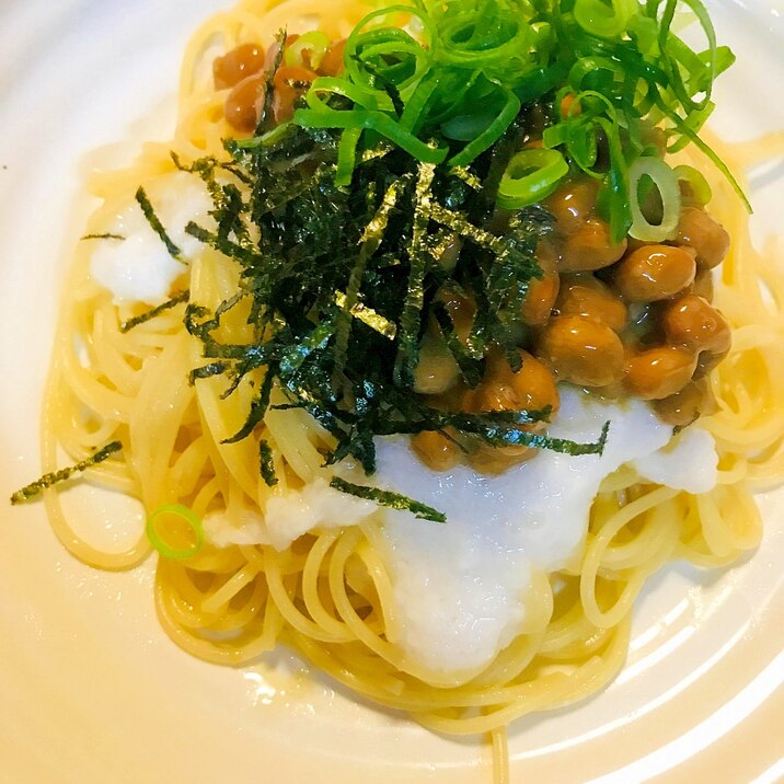 とろろ芋と納豆の出汁でしあげる和風パスタ